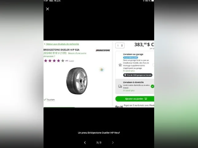 1 pneu Bridgestone Dueller H/P thumbnail 3