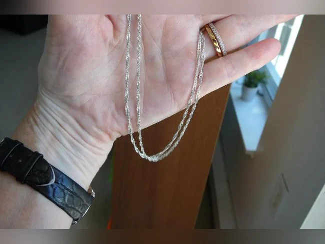 Chaîne torsadée , en argent 925. ( 24 " ) ( 61 cm. ) femme . thumbnail 2