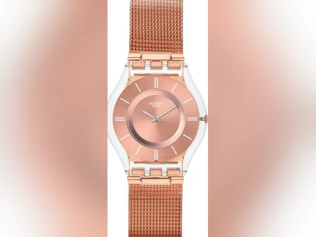 Montre Swatch Skin pour femme - rose doré