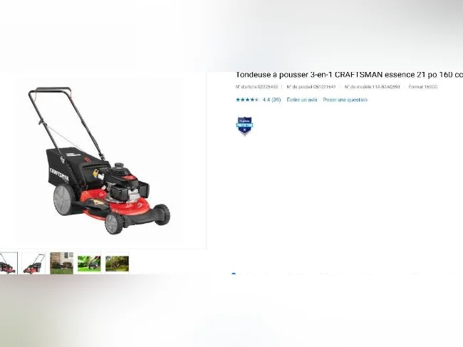Tondeuse à pousser 3-en-1 CRAFTSMAN a essence 21 po 160cc. thumbnail 6