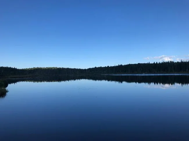 Petit chalet au bord d'un lac naturel tranquille ensemencé de truites thumbnail 6