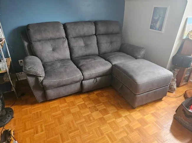 Sofa inclinable 3 places avec rangements thumbnail 2