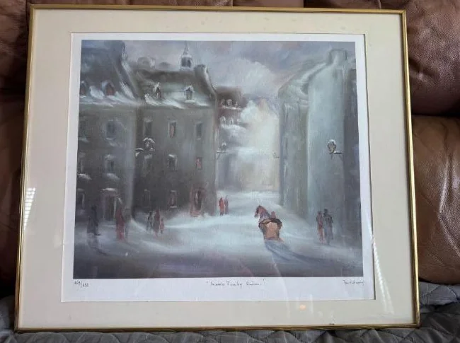 Lithographie titre : le marché Finlay du peintre Paul Giroux