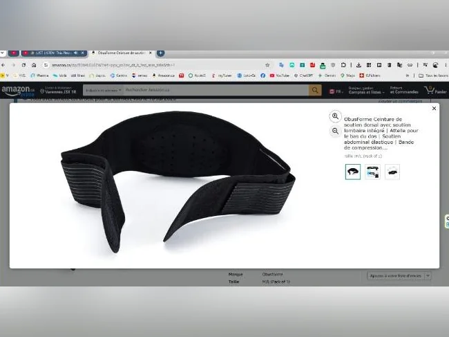 Ceinture de soutien dorsal avec soutien lombaire intégré