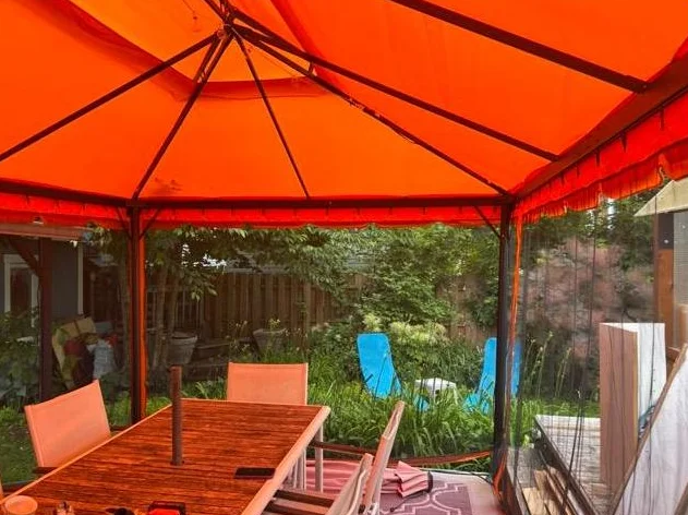 Outsunny soft top Gazebo orange thumbnail 2