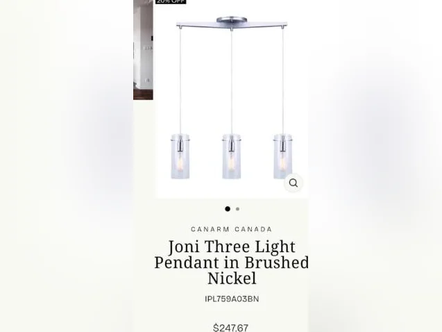Luminaires a suspension à 3 lumières joni neuf
