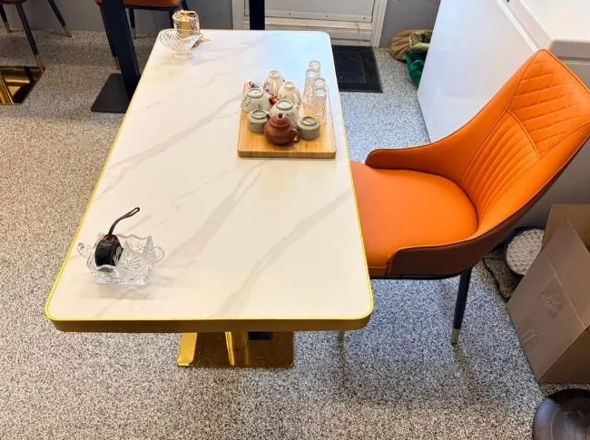 24x48 dining table, sinter stone top with steel base. $340 thumbnail 2