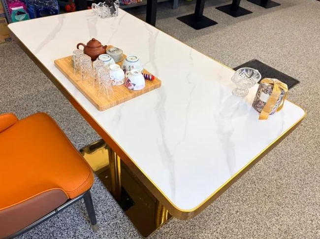 24x48 dining table, sinter stone top with steel base. $340 thumbnail 6
