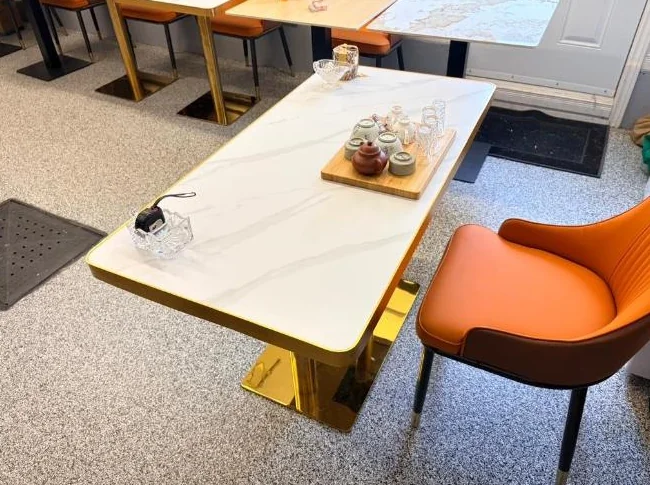 24x48 dining table, sinter stone top with steel base. $340 thumbnail 4