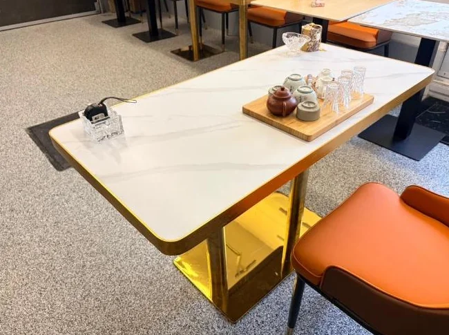 24x48 dining table, sinter stone top with steel base. $340 thumbnail 5