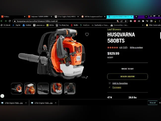 Souffleuse à feuilles HUSQVARNA 580BTS thumbnail 2