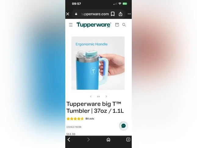 Big t tupperware neuf avec paille inclus thumbnail 6