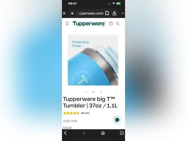 Big t tupperware neuf avec paille inclus thumbnail 7