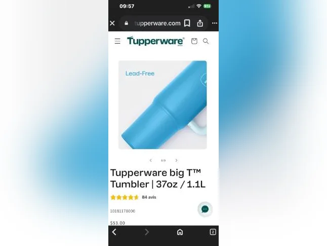 Big t tupperware neuf avec paille inclus thumbnail 9