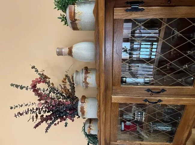 Quatre pots et une carafe en céramique de grès toundra 1970