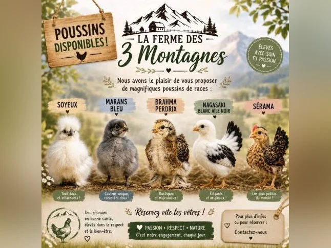 Poussins NON sexé disponible