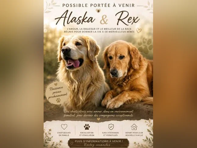 Réservations chiots a venir Golden Retriever thumbnail 2