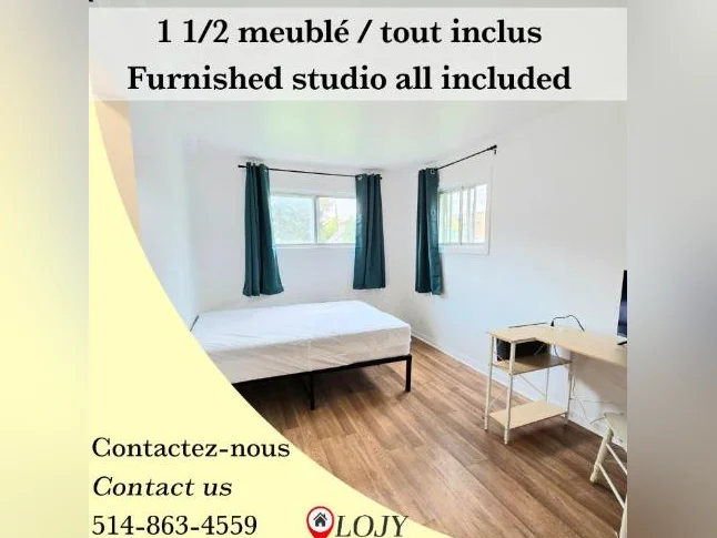 Studio tout inclus 1 1/2 - 10 min du terminus Longueuil - disponible 1er juillet 2026