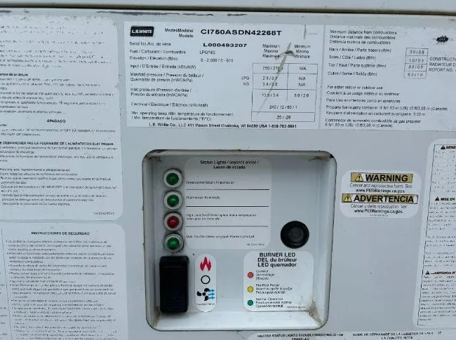 L.B. White Foreman 750DF Chauffage au Gas ou LPG 750000btu Indirect Fired Heater thumbnail 10