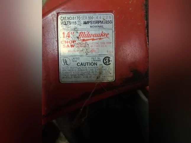 Chop saw ou scie abrasive 14 pouces MILWAUKEE thumbnail 2