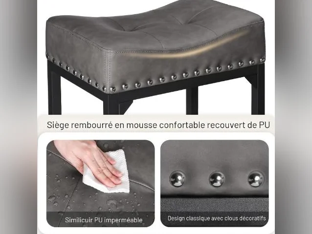 Ensemble de tabourets de bar hauteur comptoir de 2 pièces thumbnail 3