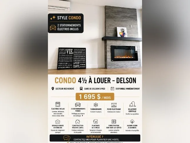 ✨4½ À LOUER – DELSON