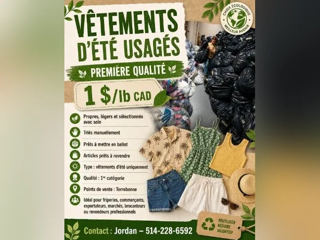 Lot vêtements été — pour exportateurs sérieux (ballot prêt)