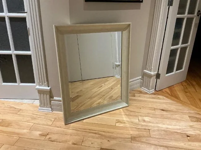 Miroir décoratif avec cadre crème/grège