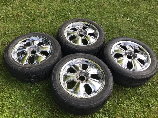 4x "KRUZ K14 ZEN" Polished Chrome 17" Mag Wheels 5x100/5x114.3mm thumbnail 4