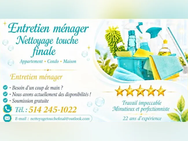 Entretiens ménager , condo, appartement, maison thumbnail 2