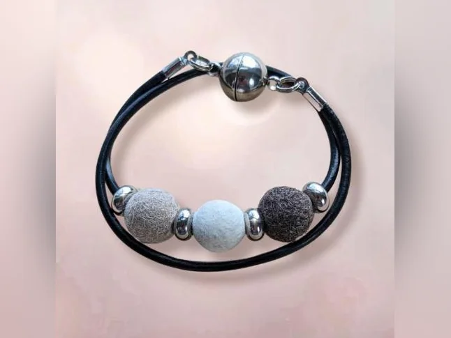 Souvenir, bijoux, bracelet créé avec les poils de votre chat ou chien thumbnail 9