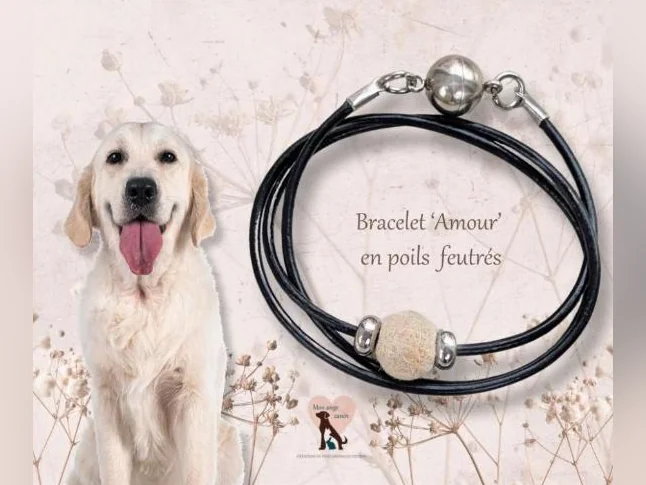 Souvenir, bijoux, bracelet créé avec les poils de votre chat ou chien thumbnail 2