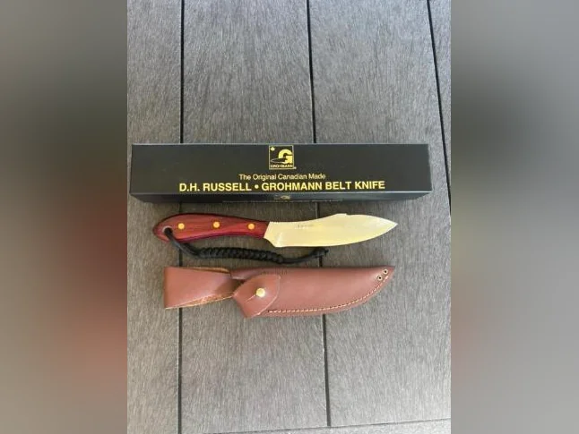 Couteau de chasse Grohman NEUF fabriqué à la main au Canada