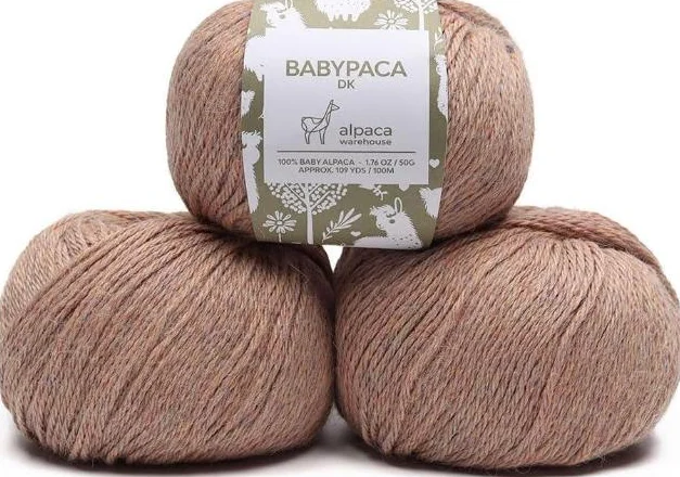 100% Baby Alpaca Yarn Wool Set of 3 Skeins (150 Grams) DK Weight - Made in Peru -