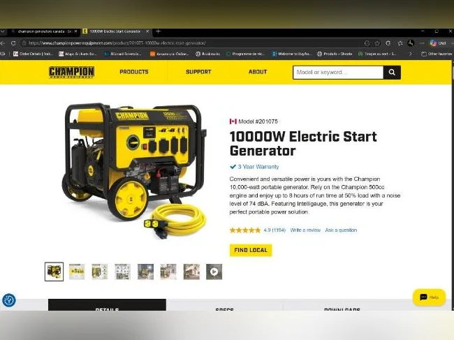 Generatrice Champion 10000/12000 watts