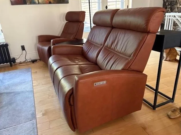 Causeuse et fauteuil en cuire de Marque Fjord thumbnail 2