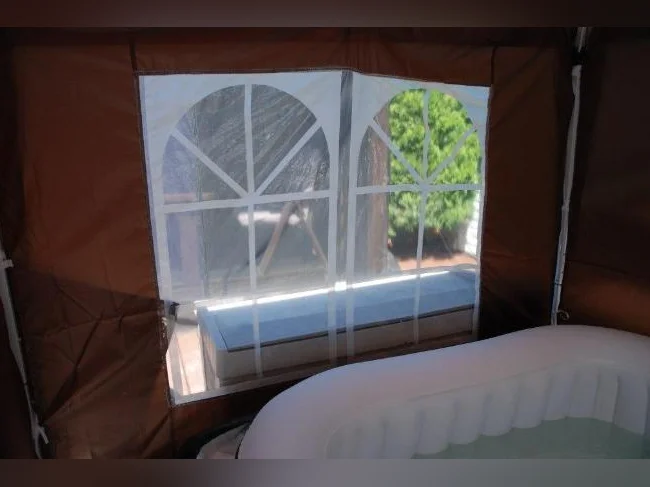 Spa portatif pompe et chauffe eau intérieur extérieur avec abri portatif thumbnail 5