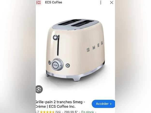 Grille pain SMEG NEUF couleur beige