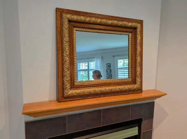Manteau de cheminée en bois (chêne) thumbnail 2