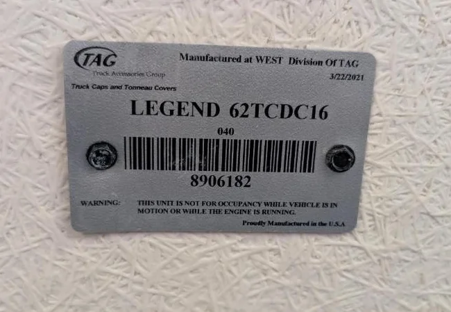 Tacoma 6ft Cap-it Legend Fiberglass Cap 2016–2023 White thumbnail 5