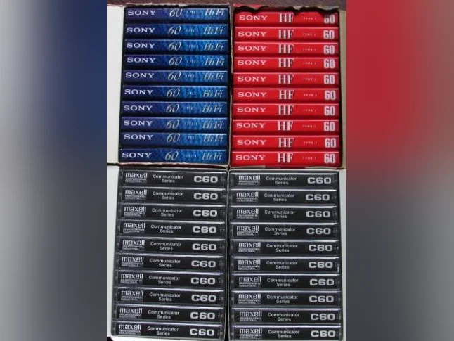 Lot de cassettes Maxell, TDK, SONY, FUJI, VHS neuves thumbnail 3