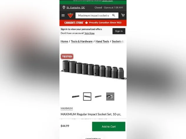 Jeu de douilles à chocs 1/2” /Maximum regular impact socket set 10 pc metric 1/2”