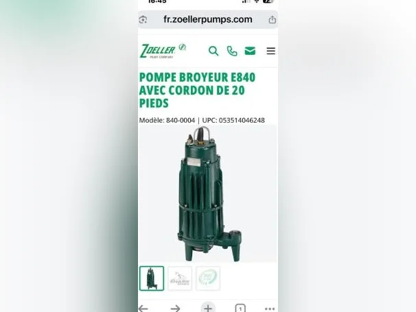 Pompe broyeur   Neuf jamais utilisé
