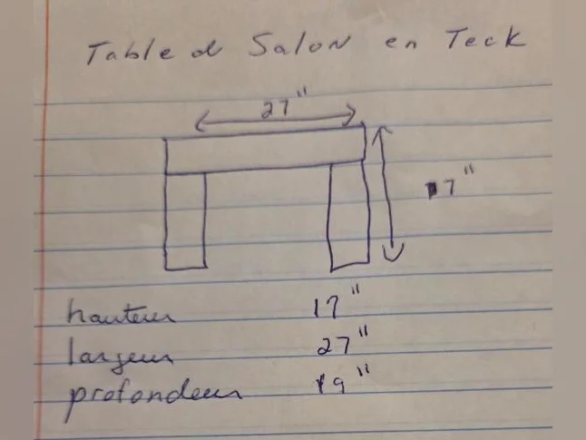 Superbe petite table de salon en Tek, en tres bon état, laisserait a 95$ thumbnail 4