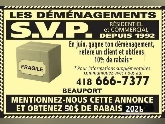 DÉMÉNAGEMENT S.V.P. (418)666-7377