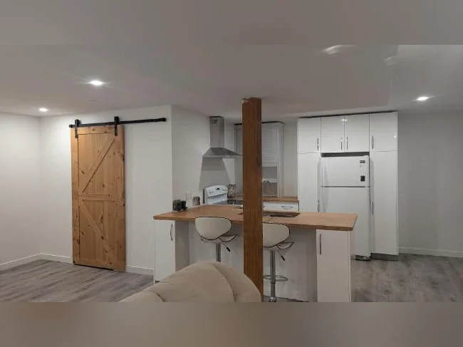 Appartement 1 chambre, aire ouverte, tout inclus, sous sol, 1er juillet