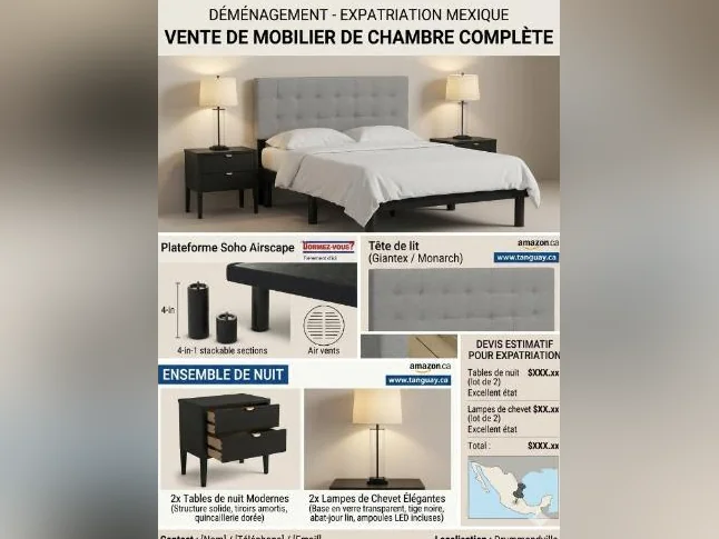 Ensemble de mobilier de chambre complet